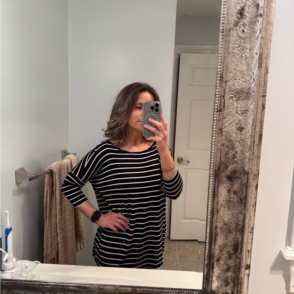Black and White Striped Top